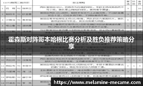 霍森斯对阵哥本哈根比赛分析及胜负推荐策略分享